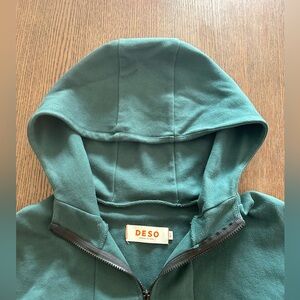 DESO Deep Emerald Green Full Zip Hoodie. MADE IN THE USA!